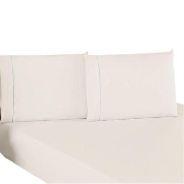 Imagem de Jogo De Lençol Casal Padrão Percal 200 Fios 100% Algodão 3 Peças - Palha