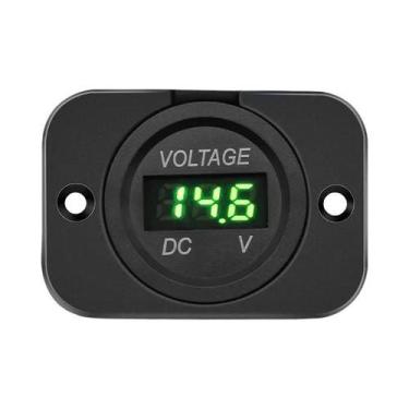 Imagem de Voltímetro Digital À Prova d'Água DC 12-24V Com Display LED Para Carro