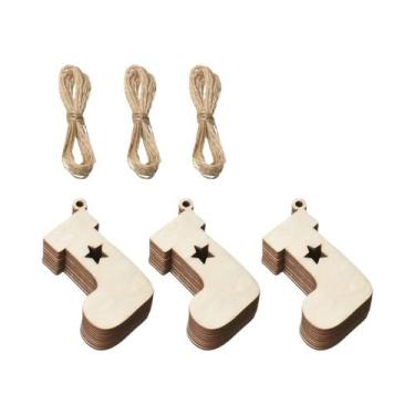 Imagem de Ornamentos De Natal De Madeira Não Acabados 10-50 Peças, Fatias De Mad