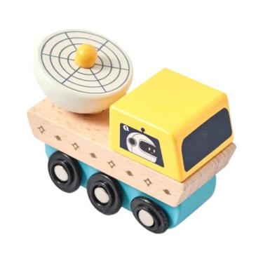 Imagem de Conjunto De Jogo De Foguete Espacial Magnético De Madeira Montessori, 