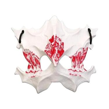 Imagem de Máscara De Halloween Estilo Anime Meia-Face Com Sangue, Máscara De Fes