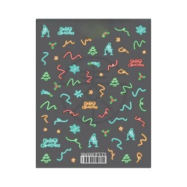 Imagem de Adesivos De Unha De Natal Com Floco De Neve Rosa, Decalques De Unha 5D