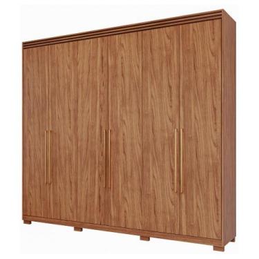 Imagem de Guarda Roupa Carolina 6 Portas com Espelho Interno com Pés MDF - Panan