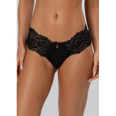 Imagem de Calcinha Fio Duplo de Renda Cílios - New Love, M, Preto