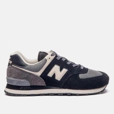 Imagem de Tênis New Balance 574 V2 Unissex, Chumbo, Bege, 38