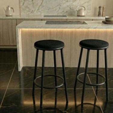 Imagem de Kit 2 Banquetas Alta Linha Premium Cozinha Luna Estrutura Preto:Preto 