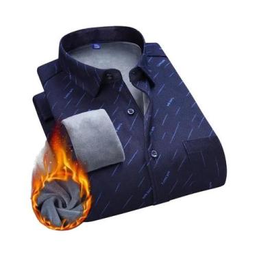 Imagem de Camisa Masculina 5XL De Fleece Grosso E Quente, Manga Longa, Xadrez, N