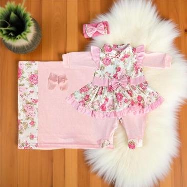 Imagem de Saída Maternidade Para Bebê Menina Catarina Roupas de Bebê 05 Peças, R