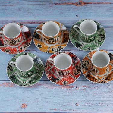 Imagem de Jogo para Café Colors Coffee para Servir Bebidas Quentes em Porcelana com Canecas 80ML e Pratos Full Fit