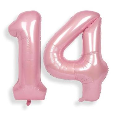Imagem de Balões Foil Helium Number SUWEN 14th Birthday Party Pink