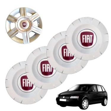 Imagem de Kit 4 calotas centrais tampa meio da roda fiat stilo aro 15