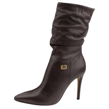 Imagem de Bota Feminina Couro Conforto Social Salto Fino Alto Bottero
