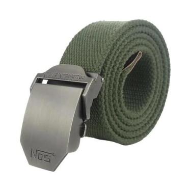 Imagem de Cinto De Lona Preto Para Homens Com Fivela De Metal De Luxo, Cinto Tát