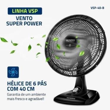 Imagem de Ventilador de Mesa Mondial 6 Pás Preto - VSP-40-B