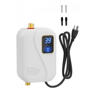 Imagem de Aquecedor de Água Tankless Elétrico OVAS HOO Branco 3000W Display Digital Ponto de Uso Portátil XY-FC 110V