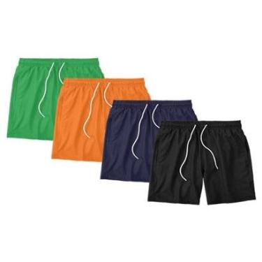 Imagem de Kit 4 Shorts Masculino Liso Básico Bermuda Tactel Água Praia Treino Academia Corrida-Ma...