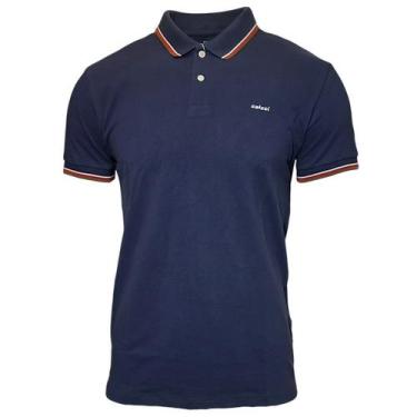 Imagem de Camisa Polo Masculina Colcci Comfy Com Detalhe Em Listras, Azul darkne