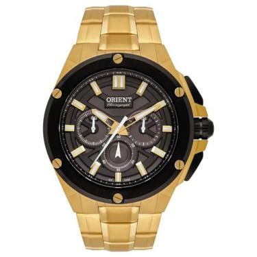 Imagem de Relógio orient masculino cronógrafo dourado preto MGSSC052 G1KX