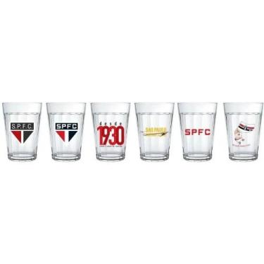 Imagem de Kit c/6 Copo Americano do São Paulo 190 ml - Allmix