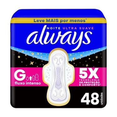 Imagem de Absorvente Always Noite Ultra Suave com Abas 48 Unidades, 48