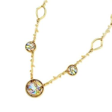 Imagem de Colar em Pedra Abalone banhado a Ouro 18K - Vero Semijoias