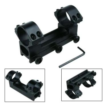 Imagem de Mount Unico Suporte Luneta Tubo 30mm Perfil Alto Trilho 20mm - Ozec