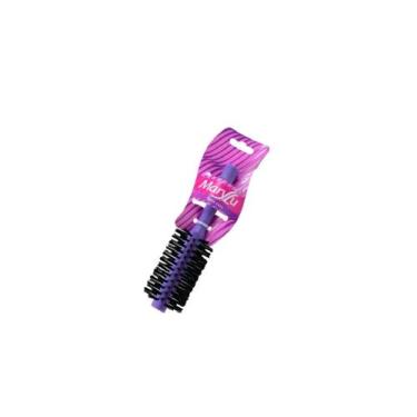 Imagem de Escova de Cabelo Redonda Cabo Plástico Colorido Lilas - Marilu