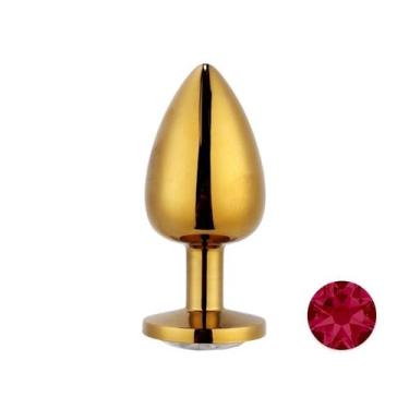 Imagem de Plug Anal Dourado Com Joia Na Base Sex Toy - Meame, MPA1302-P PINK