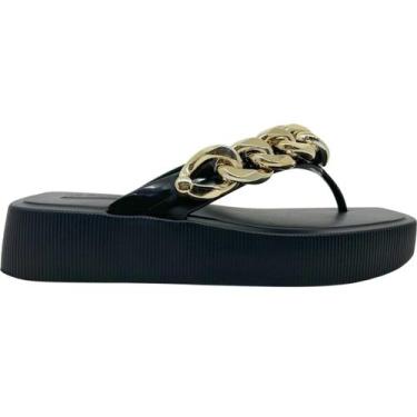 Imagem de Tamanco Feminino FlatForm Casual Dia a Dia com Corrente Petite Jolie P
