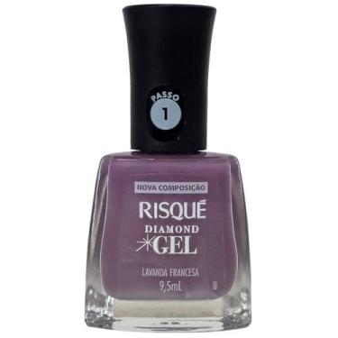 Imagem de Esmalte Risqué Diamond Gel Lavanda Francesa 9,5ml Hipoalergênico