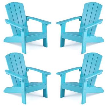 Imagem de Cadeira Adirondack Infantil Giantex Turquesa em HIPS 56x51x56 cm
