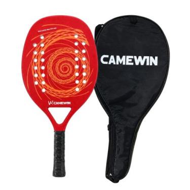 Imagem de Raquete Beach Tennis Camewin Fibra de Carbono, Vermelho