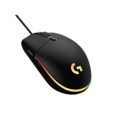 Imagem de Mouse gamer logitech g203 lightsync rgb preto usb, Preto