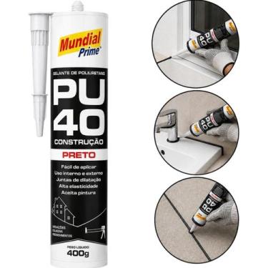 Imagem de Adesivo Selante PU40 Preto Mundial Prime 400G, Único