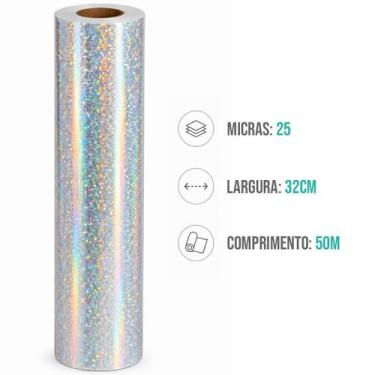 Imagem de BOPP Holográfico Glitter Mundoware para Laminação a Quente Filme 25 Mi