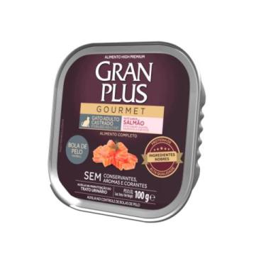 Imagem de Ração Úmida Patê Gran Plus Gourmet Gatos Castrados Anti Bolas de Pelo 