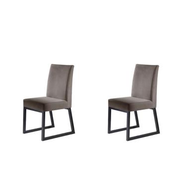 Imagem de Conjunto com 2 Cadeiras Hera III Cinza Escuro 98 cm