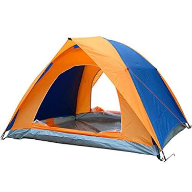 Imagem de GQYYS Barraca de acampamento para 2 pessoas, 2 portas, ventilação, camada dupla, impermeável, leve, com bolsa de transporte, 3 a 4 estações, fácil de montar, ventilada e adequada para viagens ao ar livre e trilhas