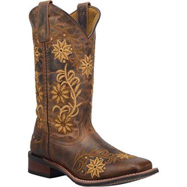 Imagem de Laredo Bota feminina Secret Garden Western com bico quadrado largo, Marrom, 6.5