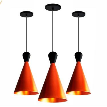 Imagem de Kit 3 Lustres Pendentes Dixon New City Cobre