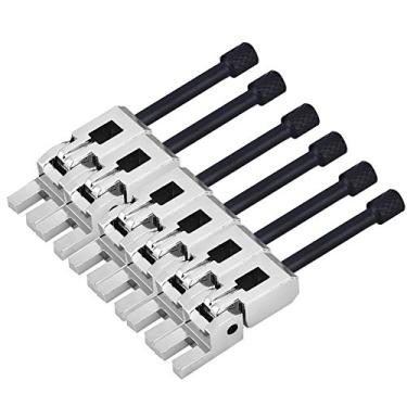 Imagem de Bnineteenteam 6 peças de selas Tremolo Bridge para guitarra elétrica (prata, preto), Silver + Black