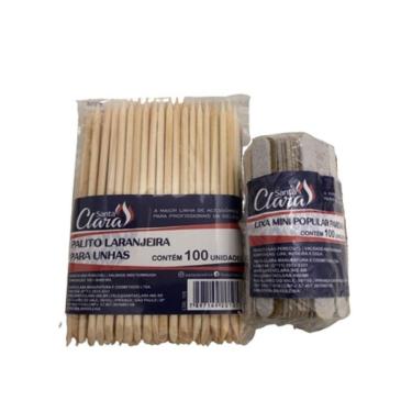 Imagem de kit 100 lixas e 100 palitos