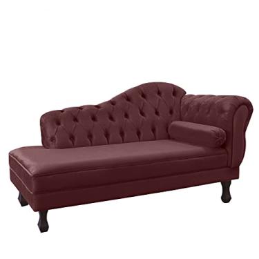 Imagem de Recamier Sofá Divã Com Pés Retro 180X80 - Elã (Suede Marsala)