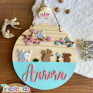 Imagem de Porta Maternidade - Flâmula Animais Floresta