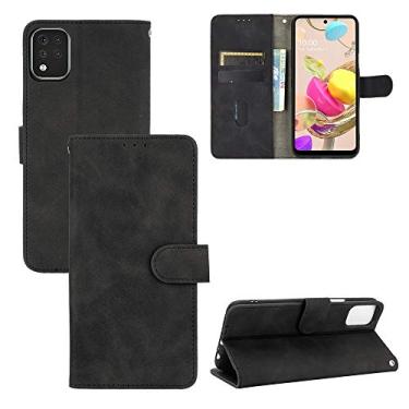 Imagem de YUNCHAO Caixa de telefone Para LG K42 Pele Sólida Sensação de Pele Fivela Magnética Horizontal Flip Texture PU Bolsa de Couro com Suporte e Slots para Cartões e Carteira capa para celular