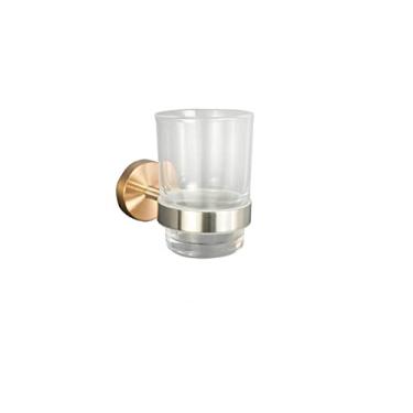 Imagem de Design serrilhado em ouro rosa escovado para montagem em parede gancho suporte de papel higiênico barra de toalha instalações de cozinha acessórios de banheiro, suporte de copo