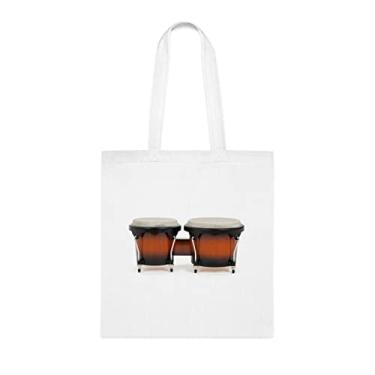 Imagem de Bolsa Bongos, sacola Bongos em fundo branco, presente de bongos, bolsa de ombro Bongos, bolsas reutilizáveis de bongos, ideia de presente de cesta de Natal de aniversário, Branco
