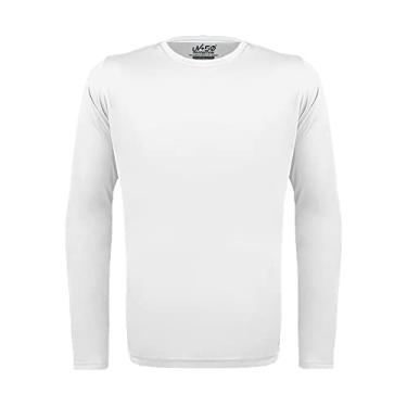 Imagem de Camiseta Térmica Proteção Solar Uv 50+ Manga Longa Dry Fit NovaStreet (XG, Branco)