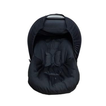 Imagem de Capa para Bebe Conforto com Capota Solar e Protetor de Cinto liso Preto (preto)