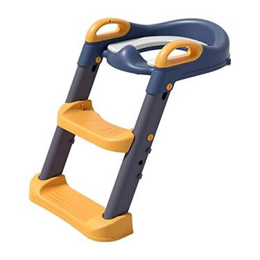 Imagem de Assento Redutor com Escada confortável e seguro instrutor de toalete com escadinha ajustável em pvc almofada macia toalete de treinamento para crianças meninos meninas